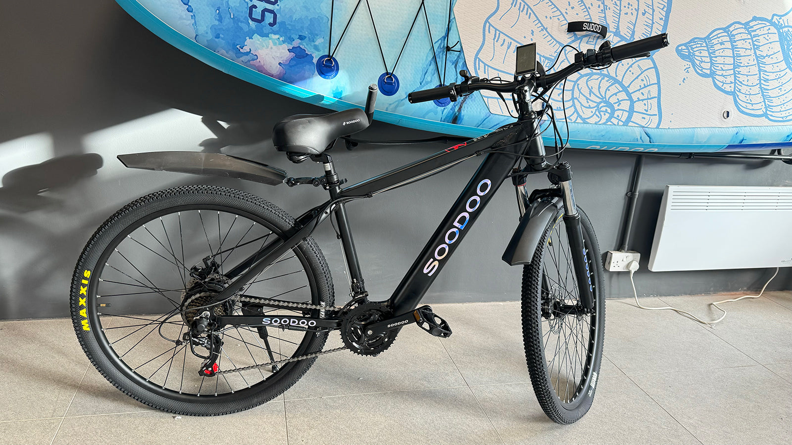 Black SOODOO mountain electric bike W/ 36V 12AH Battery，