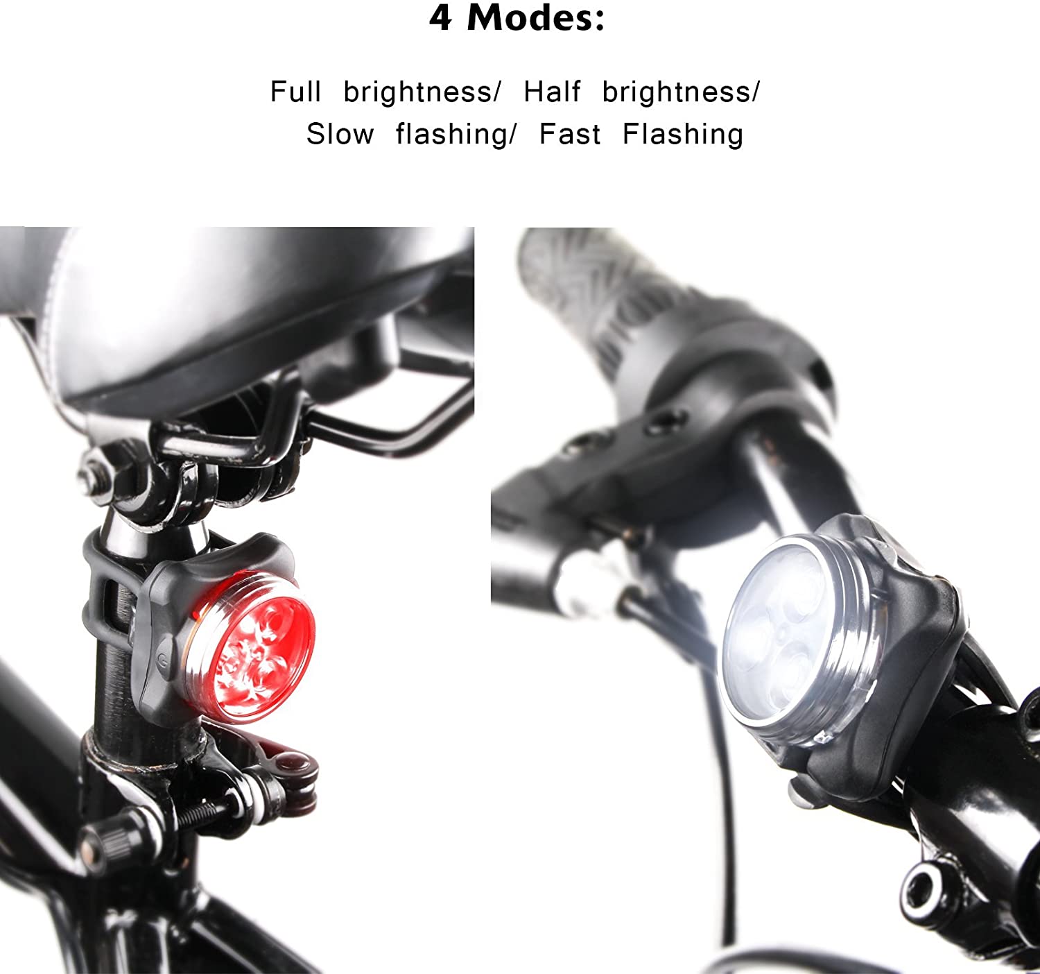 SOODOO Bike Front Headlight and Rear LED Bicycle Light USB Rechargeable